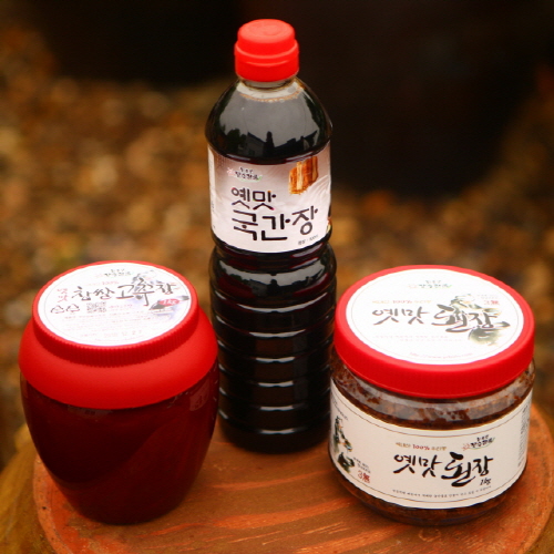 [회룡포장수진품] 전통장류세트 - 된장1kg, 찹쌀고추장1kg, 간장900ml > 장류 | 사이소