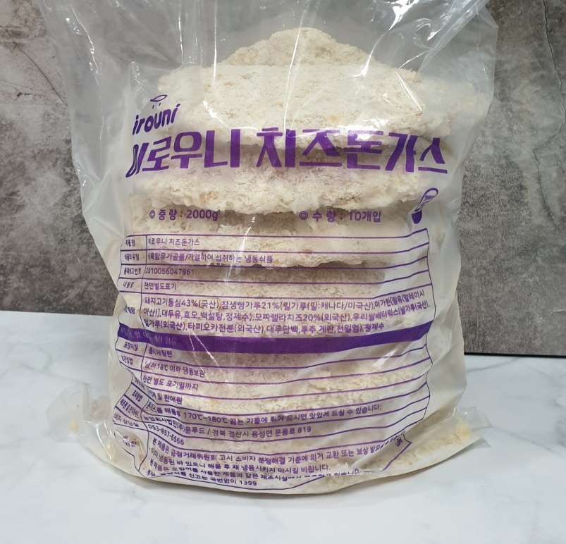 [윤푸드] 이로우니 우리쌀 치즈돈까스 200g*10개(소스별매)