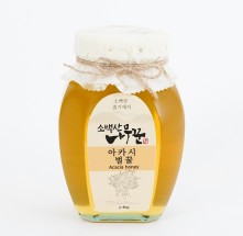 [소백산나무꾼벌꿀]소백산 자락에서 생산한 천연 아카시벌꿀2.4kg,무설탕 벌꿀