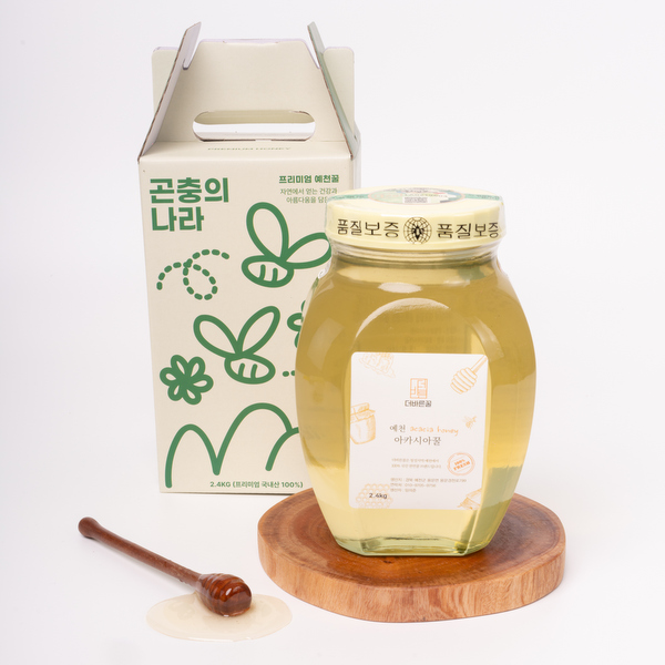 더바른꿀 천연 국산  꿀단지 1+ 아카시아꿀 2.4kg 가정용 추석선물 명절선물 설선물