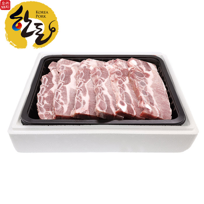 [소소한돈가] 한돈 1등급 특허받은 소백산 쑥돈 돼지갈비 LA식 구이용 선물세트 2kg,3kg,4kg