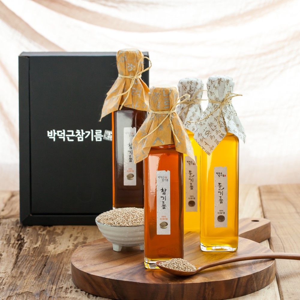 [새농부팜]박덕근참기름들기름 선물세트 보자기포장
