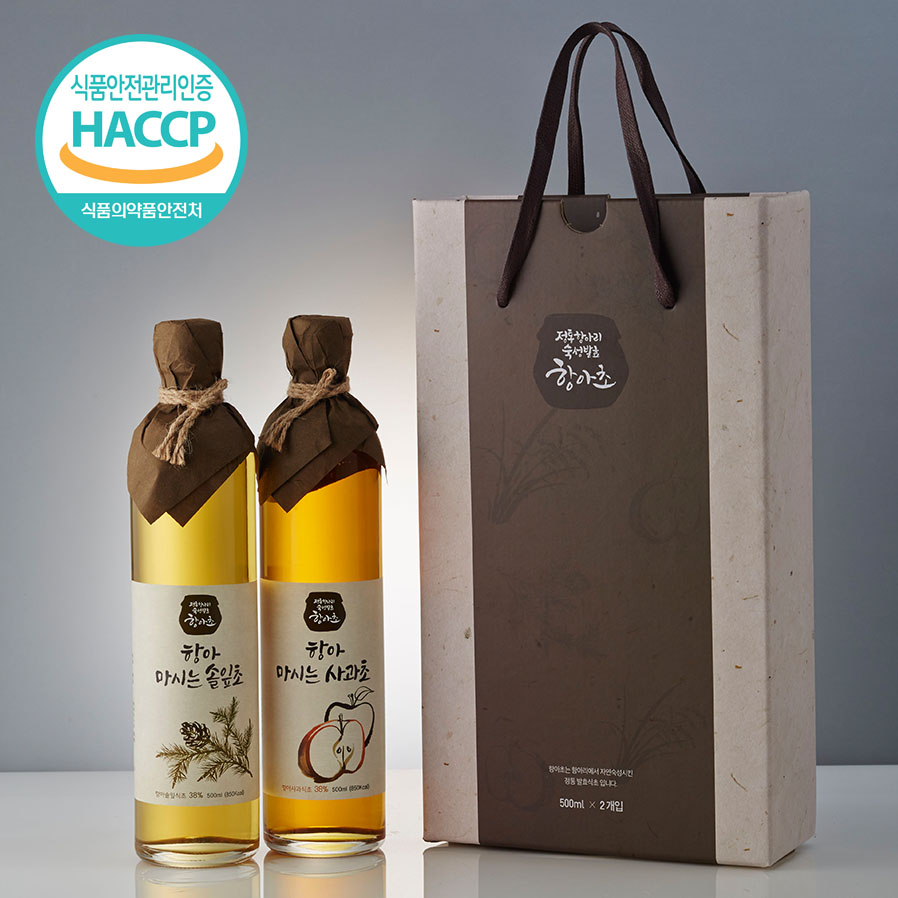 항아 마시는 초 2종 Set (사과초 500ml+솔잎초 500ml) > 원액/청/음료 | 사이소