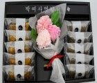 [박여사 영양찰떡] 영전 승진 스승의날 축하 영양찰떡 선물세트 메모가능 (대) 떡10개+비누꽃 3송이